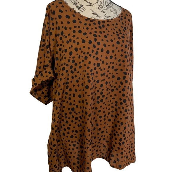 Emery rose leopard Print Blouse and Womens plus size 5X - Picture 3 of 10